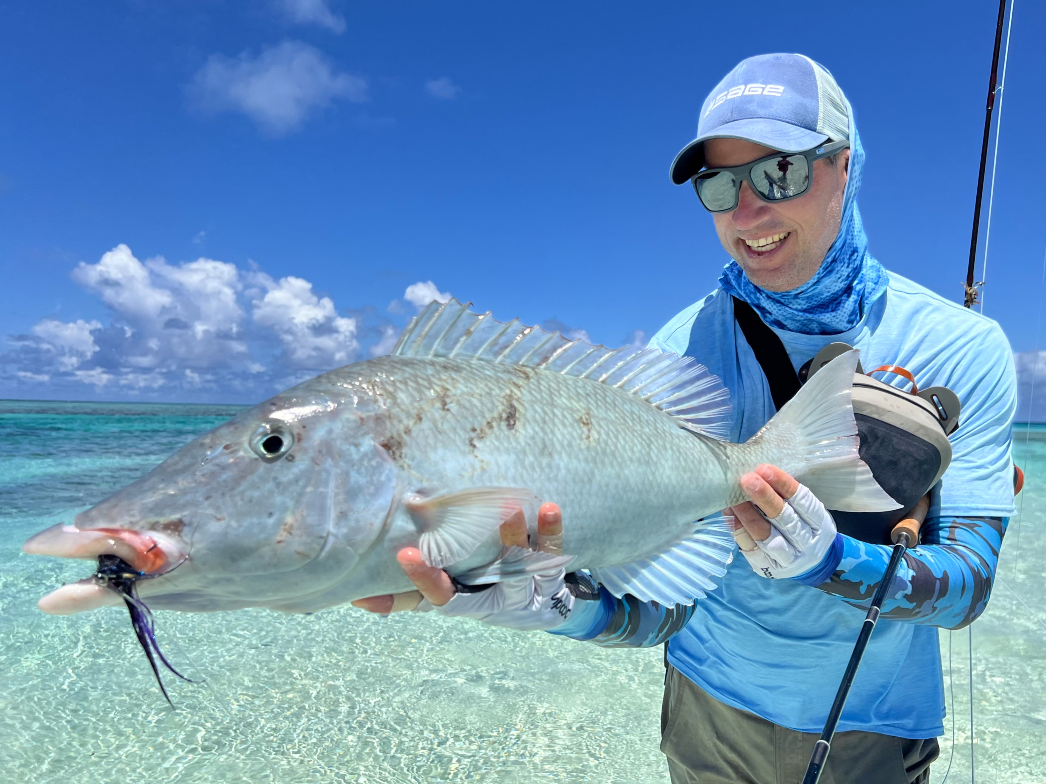 Fly fishing for longnose emperor
